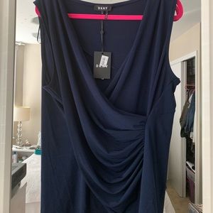 Navy blue sleeveless DKNY blouse